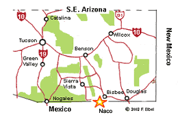 Map of Naco, Mexico