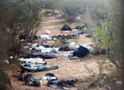 piles of litter at layup area